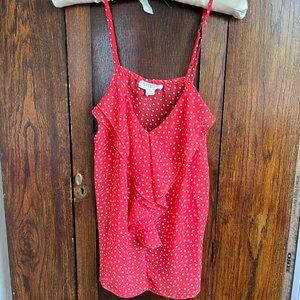 Forever 21 Red with White Polka Dot, Sleeveless - Camisol, Size Medium